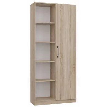 Biuro knygų spinta Top e shop RD-80 SONOMA KPL, ąžuolo apdaila, 10 lentynų, 800×300×1820 mm, medžio drožlių plokštės korpusas