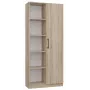 Biuro knygų spinta Top e shop RD-80 SONOMA KPL, ąžuolo apdaila, 10 lentynų, 800×300×1820 mm, medžio drožlių plokštės korpusas