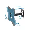 TV wall mount ESPERANZA PROTEUS for 26–70 inch (66–177.8 cm), tilt ±15°, swivel 120°, VESA 75×75–400×400, max load 55 kg, Juoda