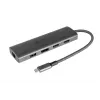 Alcasa HUB-C001A sąsajos šakotuvas USB Type-C 5000 Mbit/s antracitinis