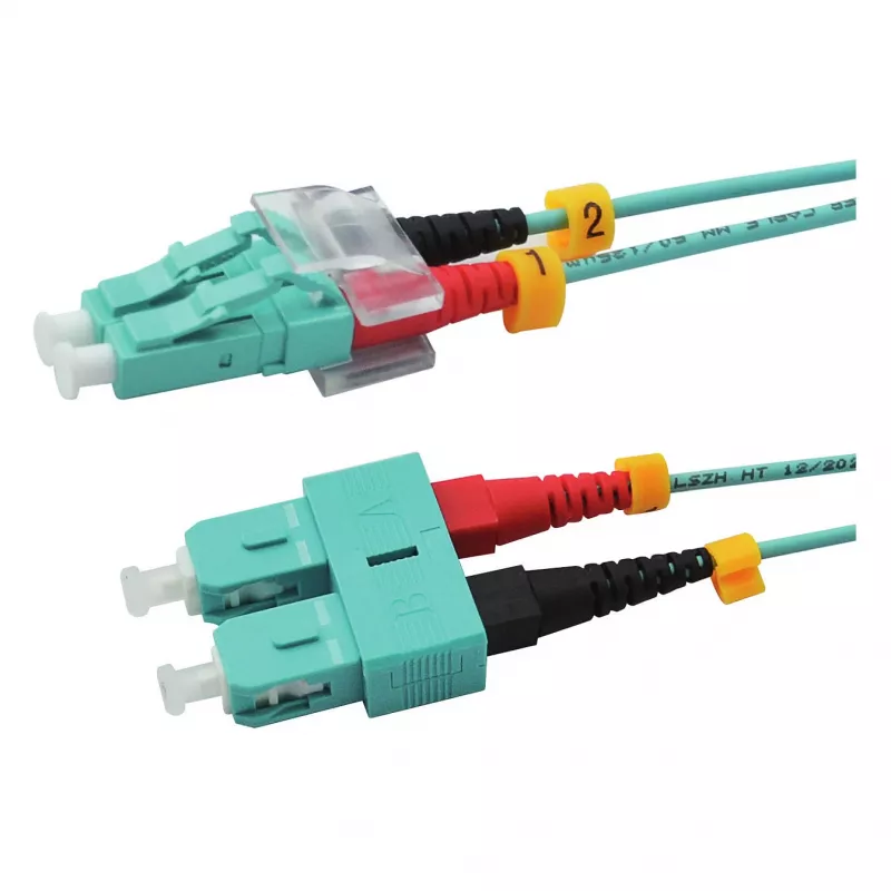 Raudona 2716-10-0022 LWL-Duplex komutacinis kabelis LC/SC 2,0m OM3 Aqua