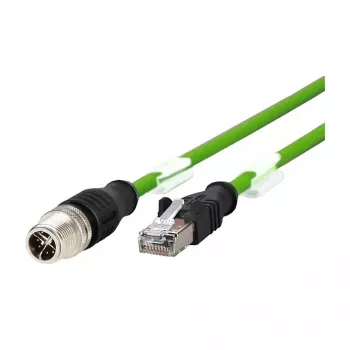 METZ CONNECT - Tinklo kabelis - 8 kontaktų M12-X (V) į RJ-45 (V) - 2,0 m - Ekranuotas - CAT 6a - Ekranuotas, be užsikabinimo, vytos gijos - Žalias (142M2X15020)