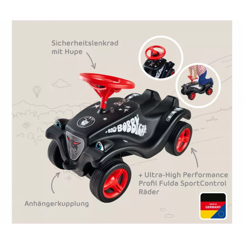 Važinėjamas žaislas Simba-Dickie BIG Bobby Car Classic Little Rocker — juoda/raudona, modelis 800056144