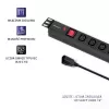 Qoltec 53998 maitinimo juosta RACK 19 | 1U | 10A | PDU | 8xIEC C13 | 2m