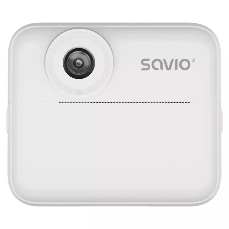 Momentinio spausdinimo fotoaparatas vaikams SAVIO AN-01, baltas, 2,4 colio LCD, MicroSDHC iki 32 GB, USB-C, 1200 mAh baterija, be integruotos blykstės