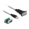 DeLOCK 63465 Serial kabelis Juoda Transparent 1.8m USB Type-A DB-9