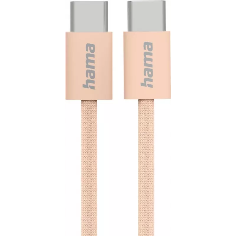 Hama Fabric USB laidas USB 2.0 1 m USB C Oranžinis