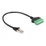 DeLOCK RJ45 kabelis Cat.6 kištukas prie gnybtų bloko adapteris 30 cm juoda žalia