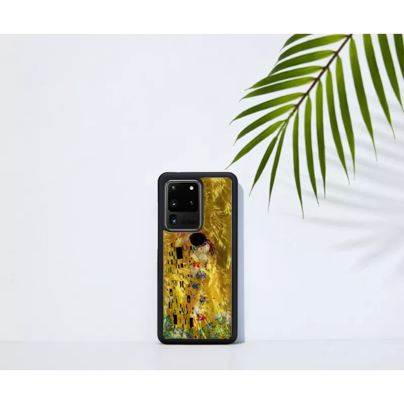 Apsauginis telefono dėklas iKins, skirtas Samsung Galaxy S20 Ultra – Juoda Kiss dizainas