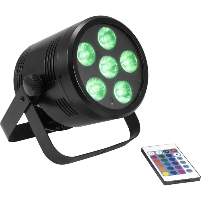 LED Par šviestuvas EUROLITE AKKU PAR 6 QCL maitinamas baterijomis RGBW