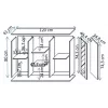 Komoda Cama Meble SOHO 120×41×80 cm – kašmyro spalvos fasadai, juodas rėmas
