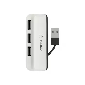 Belkin USB 2.0 4 prievadų kelionių koncentratorius, sidabrinis, F4U021bt