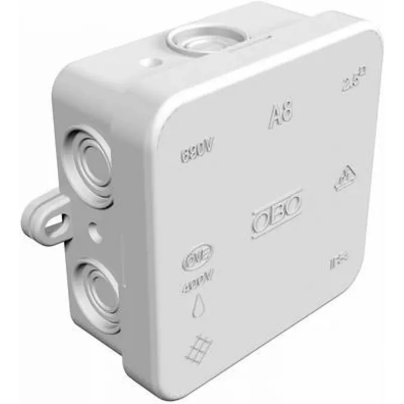 OBO BETTERMANN 2000016 Abzweigkasten A8 75x75x36,2 mm Light Pilka Light Pilka (RAL 7035) IP55 (2000016)