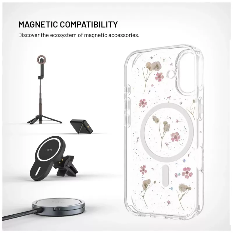 Fiksuotas MagBloom | Galinis dangtelis | Apple | iPhone 17 | TPU | Slyvinė rožinė