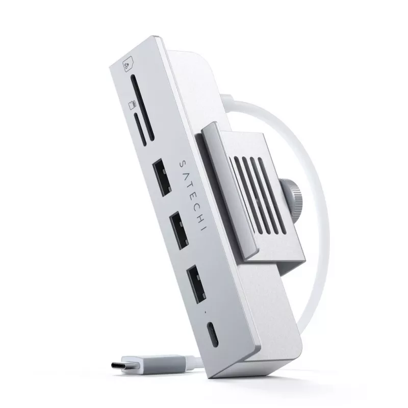Nešiojamojo kompiuterio dokas / prievadų daugintuvas Satechi ST-UCICHS USB 3.2 Gen 1 Type-C, USB-A prievadai, SD/MicroSD, sidabrinis
