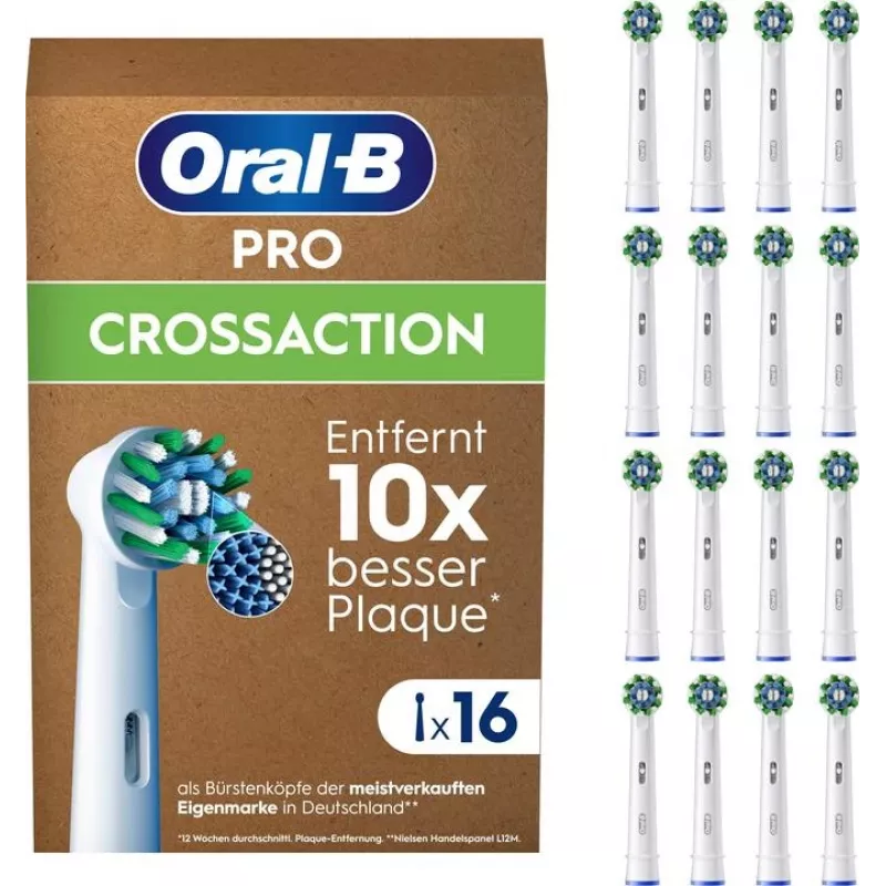 Oral-B Pro CrossAction keičiamosios šepetėlių galvutės, 16 vnt.