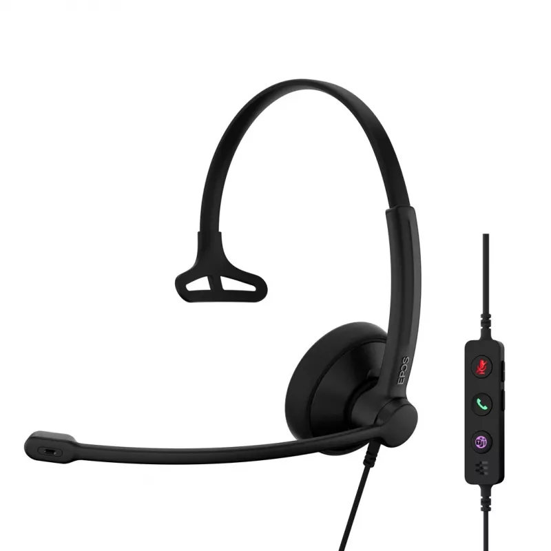 Ausinės EPOS IMPACT 100 MS Mono USB-C+A laidinės lengvos 51 g