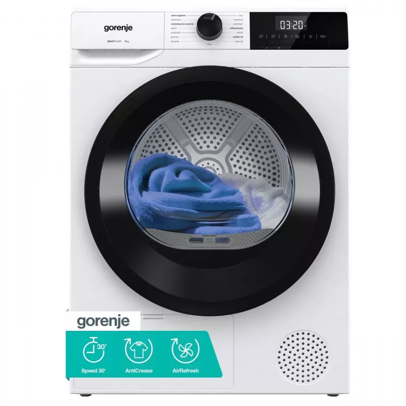 Gorenje G200 D2HNE7D/PL priekinio užpildymo skalbinių džiovyklė 7 kg balta