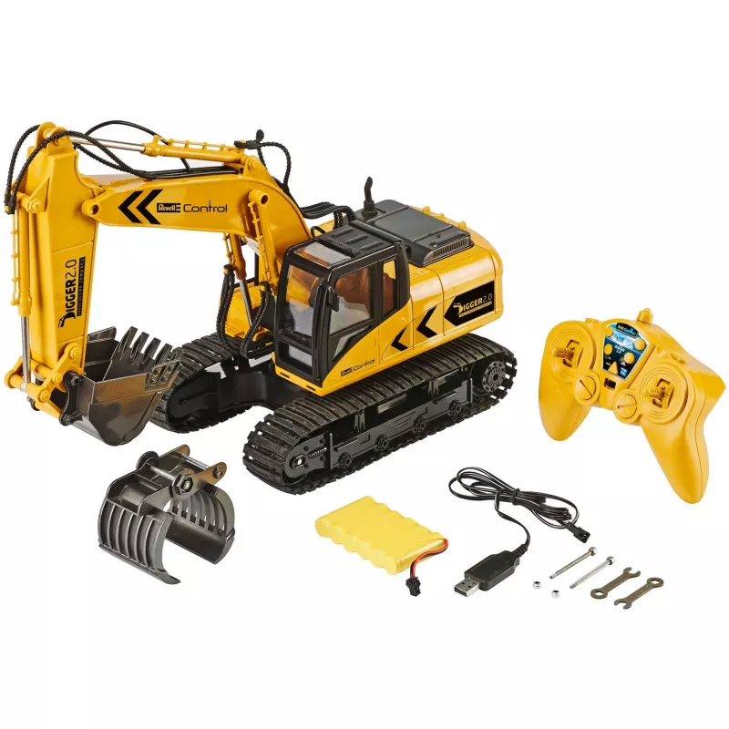 Revell Digger 2.0 - Ekskavatorius - Elektrinis variklis - 1:16 - Paruoštas naudoti (RTR) - Juoda - Geltona - Digger 2.0 (24924)