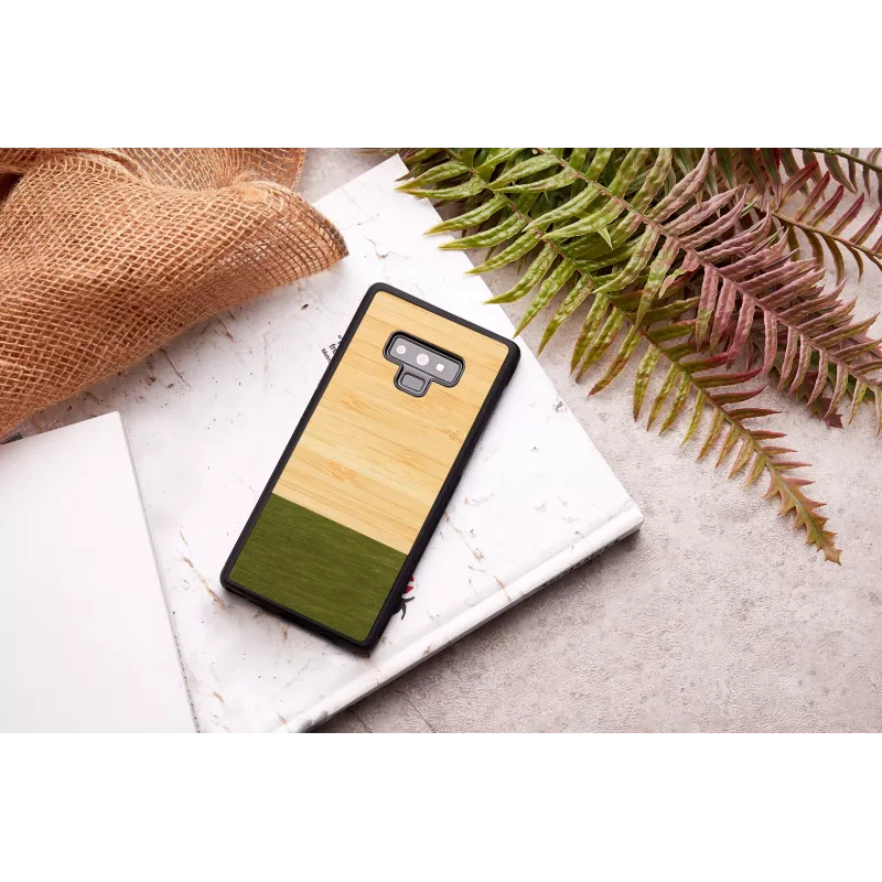 man and wood išmaniojo telefono dėklas „Samsung Galaxy Note 9“ – bambuko miško juoda