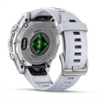 Garmin Fenix 8 3,3 cm (1,3) AMOLED 43 mm Skaitmeninis 416 x 416 pikselių Liečiamas ekranas Sidabrinis Wi-Fi GPS (palydovas)