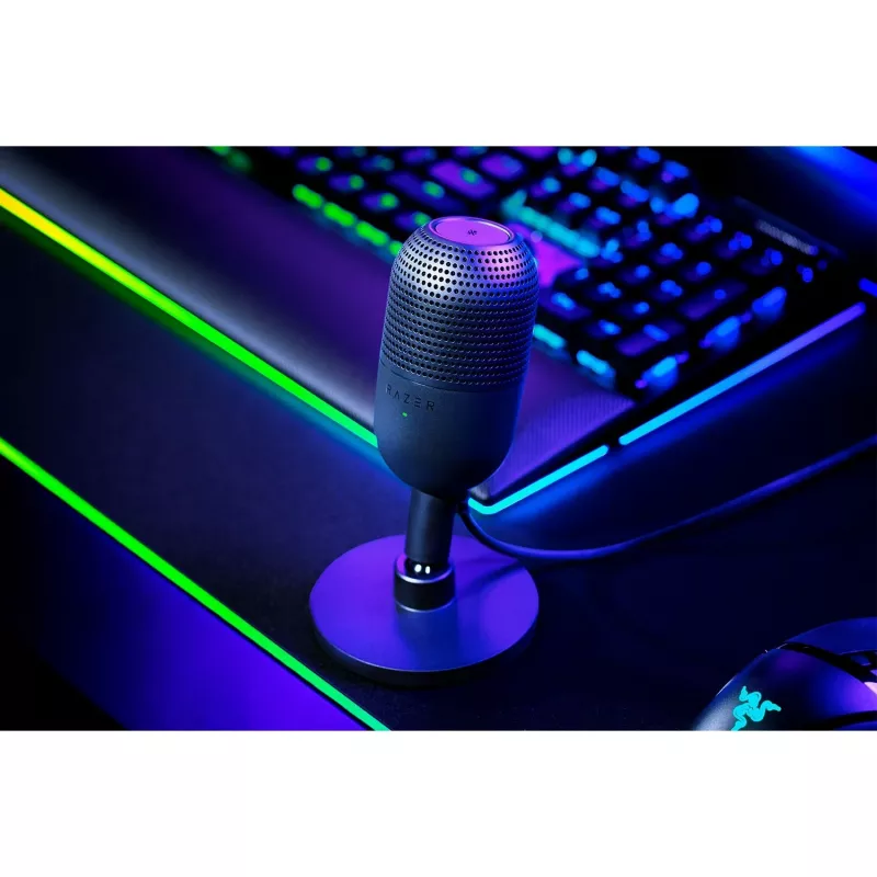 Stalinis mikrofonas Razer Seiren V3 Mini, USB-C, superkardioidinis, 20–20000 Hz, 96 kHz, 24 bitų, juodas