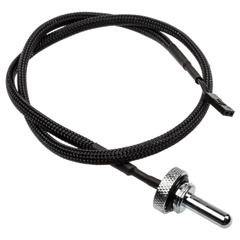 Alphacool Eiszapfen temperatūros jutiklio kištukas G1/4 - temperatūros jutiklis skysčio aušinimo sistemai - chromas - 50 cm