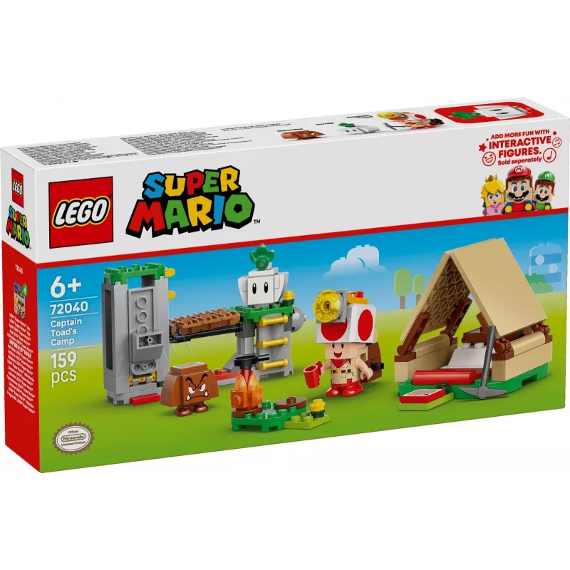 Konstruktorius LEGO Captain Toad's Camp rinkinys 72040 su interaktyviomis Super Mario funkcijomis