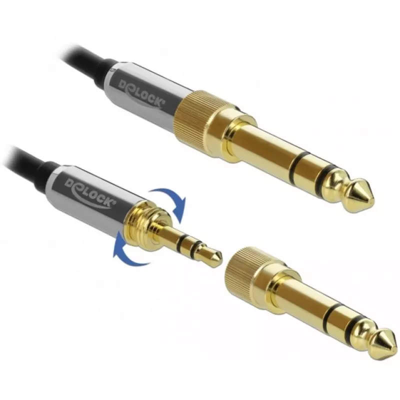 Garso kabelis 3,5 mm DeLOCK 85780 1 m juodas pilkas