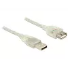 USB laidas DeLOCK 83881 USB 2.0 1 m USB A Skaidrus