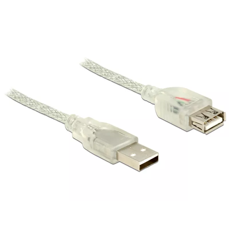 USB laidas DeLOCK 83881 USB 2.0 1 m USB A Skaidrus