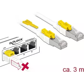 Tinklo kabelis DeLOCK 85333 RJ-45 Cat6a 3 m baltas