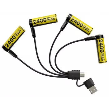 Įkraunamas ličio jonų AA 1,5 V baterijų rinkinys Nitecore NH2400 2400 mAh — 4 vnt. pakuotė