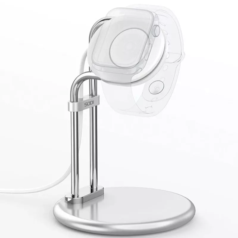 „For Apple Watch“ stovas SAW-300 indukcinis sidabrinis