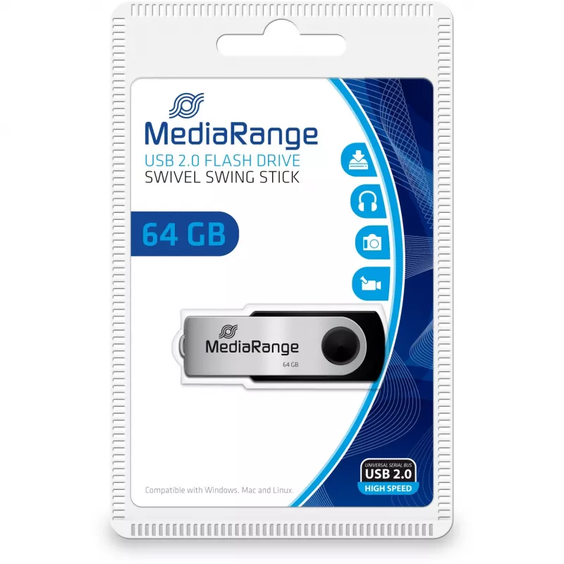 USB atmintinė MediaRange 64 GB USB Type-A Micro-USB MR912