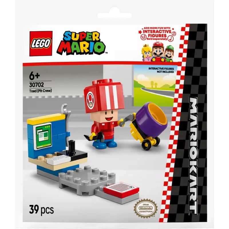 Konstrukcinis žaislas LEGO Mario Kart Toad Pit Crew polietileninis maišelis 30702 mažas rinkinys minifigūrėlė priedas