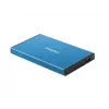 Išorinio HDD/SSD korpuso NATEC Rhino GO 2,5 colio — USB 3.0, SATA III, iki 4 TB, 9,5 mm, aliuminis, mėlynas