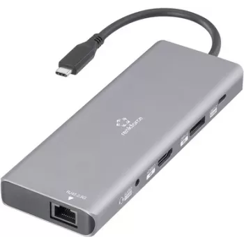 Renkforce USB-C dokinimo stotelė RF-DKS-905 10-in-1 8K PD 3.1 Tinka prekės ženklo dokinimo stotelėms (RF-6328190)
