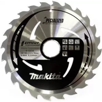 Makita Specialized EFFICUT - diskinis pjūklas - skirtas WPC (medienos-plastiko kompozitams)