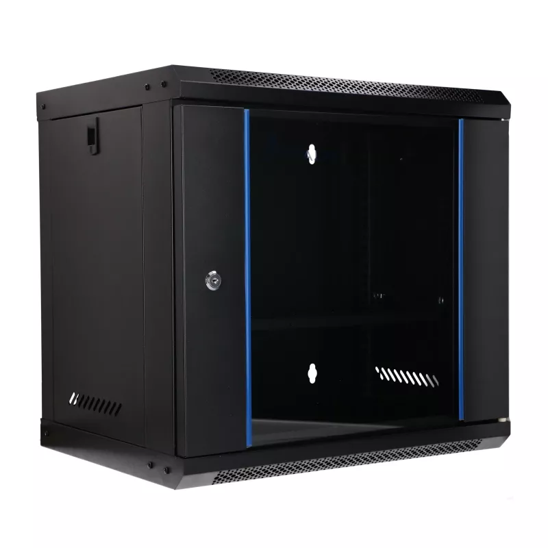 EXTRALINK LITE 9U 530X400 SIENINĖ RACK STOVO SPINTA JUODA SU LENTYNA