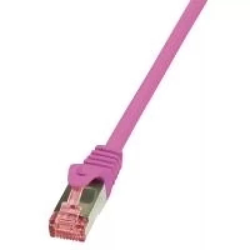Tinklo kabelis LogiLink Cat.6 S/FTP RJ-45 0,25 m rožinis
