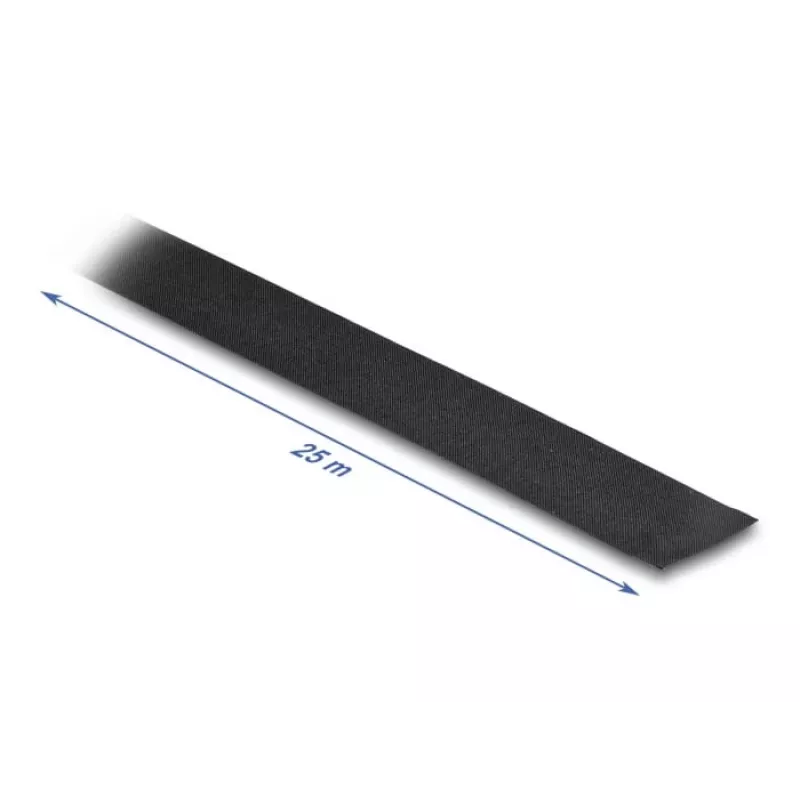DeLOCK Audinio juosta 25 m x 25 mm nuplėšiama lipni juoda