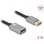 DeLOCK DisplayPort ilginamasis kabelis 8K 60 Hz 2 m pilkas metalinis be fiksatoriaus