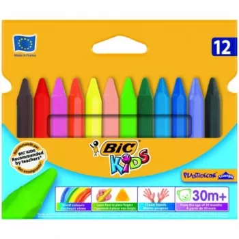 Vaškinės kreidelės BIC Kids Plastidecor 12 vnt.