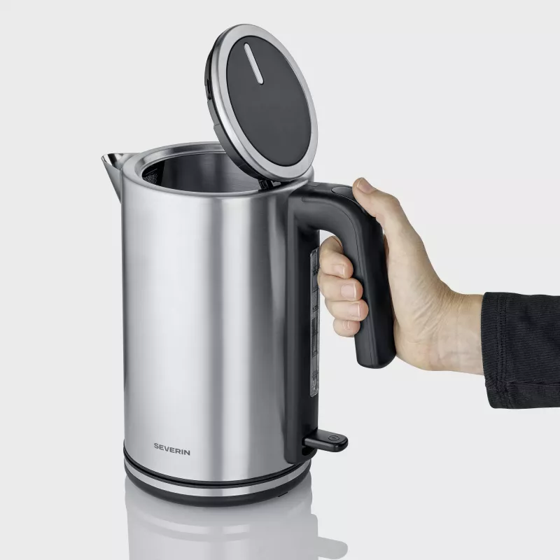 Elektrinis virdulys SEVERIN WK 3449 — 1,7 L, 2400 W, nerūdijantis plienas/plastikas, juodas-sidabrinis