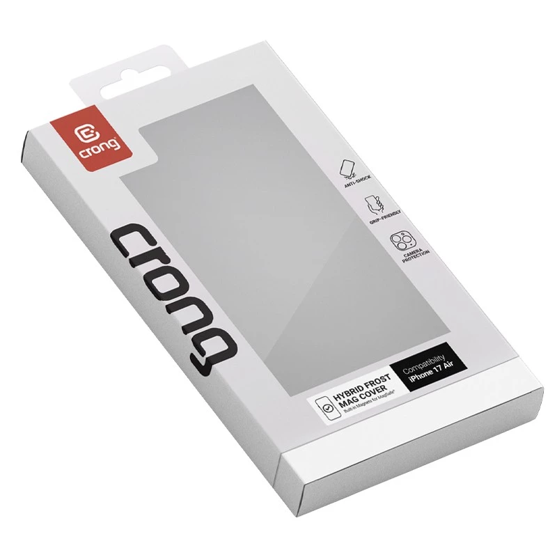 Crong MagSafe suderinamas hibridinis apsauginis dėklas iPhone — Frost Juoda (modelis CRGHFMIP1766ABLK)