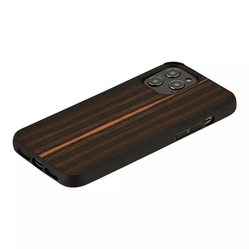 Apsauginis dėklas Man and Wood skirtas iPhone 12 Pro Max — juodojo ąžuolo, apsauginis kietas korpusas