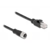 DeLOCK M12 adapterio kabelis D-koduotas 4 kontaktų moteriškas į RJ45 vyriškas 50 cm