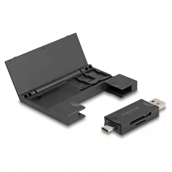 Kortelių skaitytuvas DeLOCK 91014 USB 3.2 Gen 1 Type-A/Type-C juodas MicroSD SD