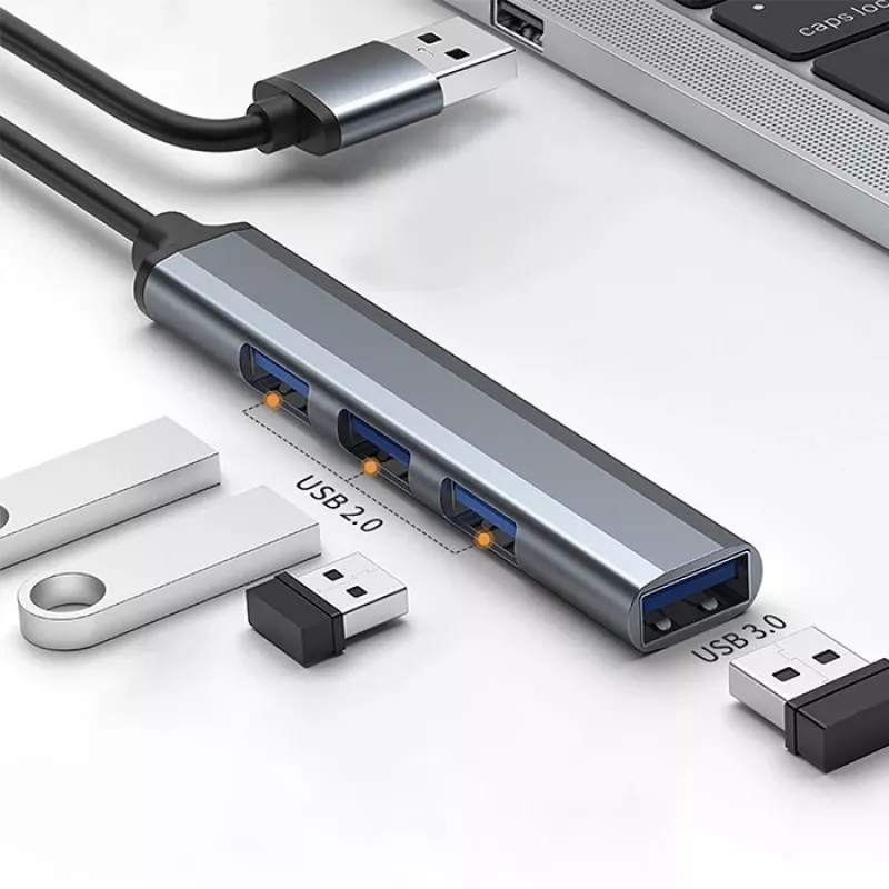 USB šakotuvas QOLTEC 53793 — USB 3.0 įvestis, 3× USB 2.0 prievadai